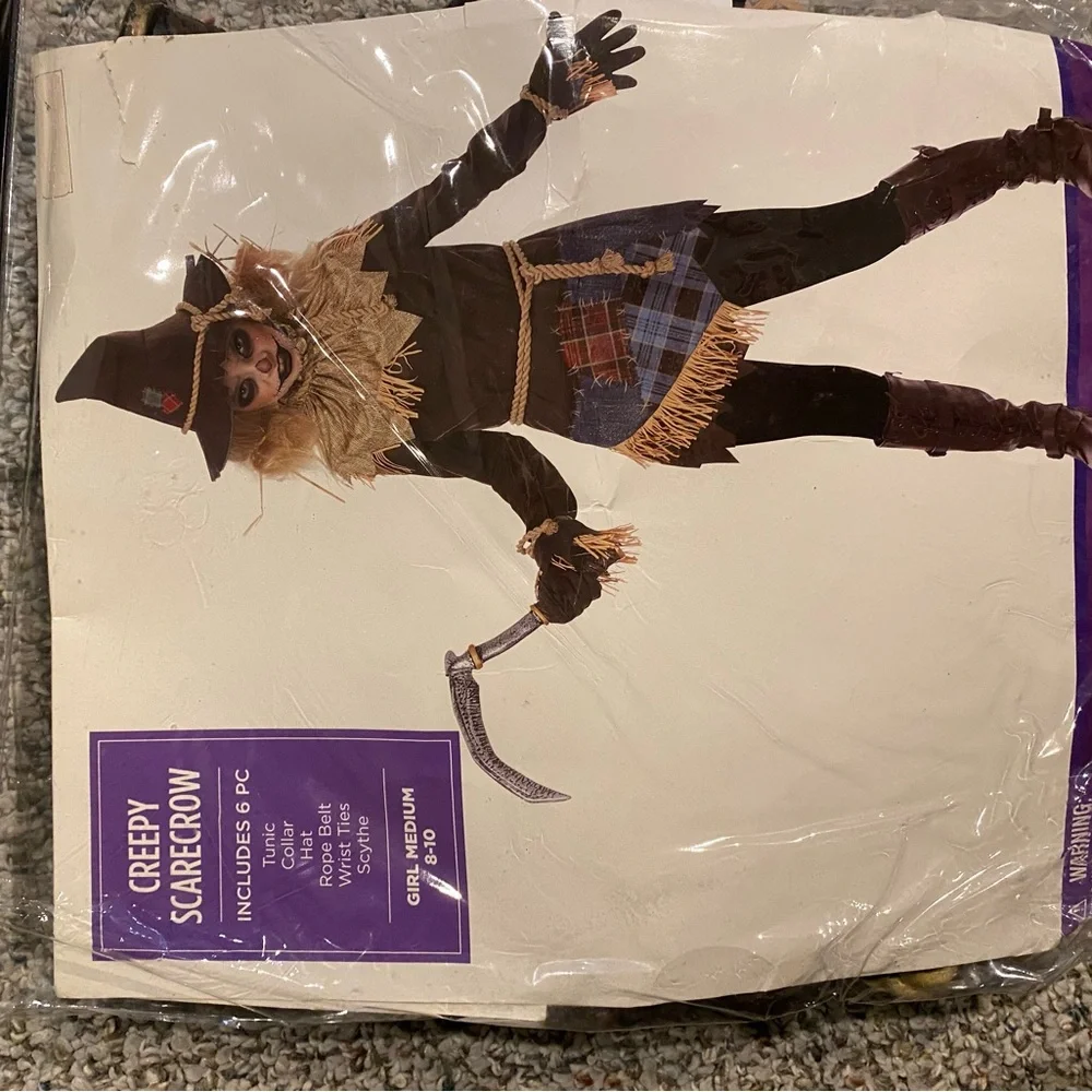 Creepy Scarecrow Girls Costume - Black & Brown
